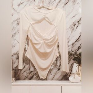 NWOT Women’s Long Sleeve Bodysuit White Size L